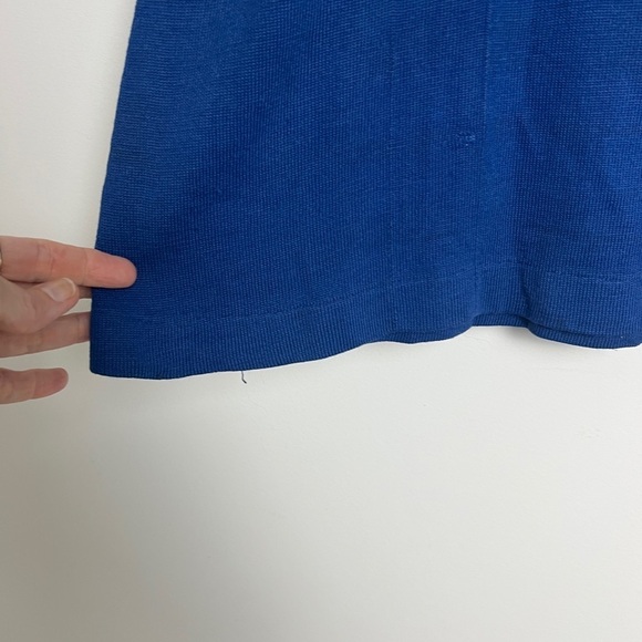 Scandinavian Style Girls Royal Blue Embroidered Pom Pom Tie Long Sleeve Dress - Picture 7 of 9